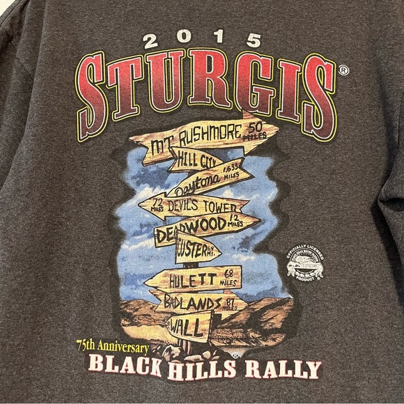 75th Annual Sturgis Motorcycle Rally Tee Shirt - Picture 10 of 15